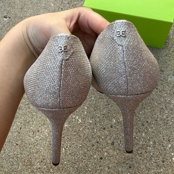 Sam Edelman Hazel Pointed Toe Pump Champagne Gold mesh - Picture 6 of 8